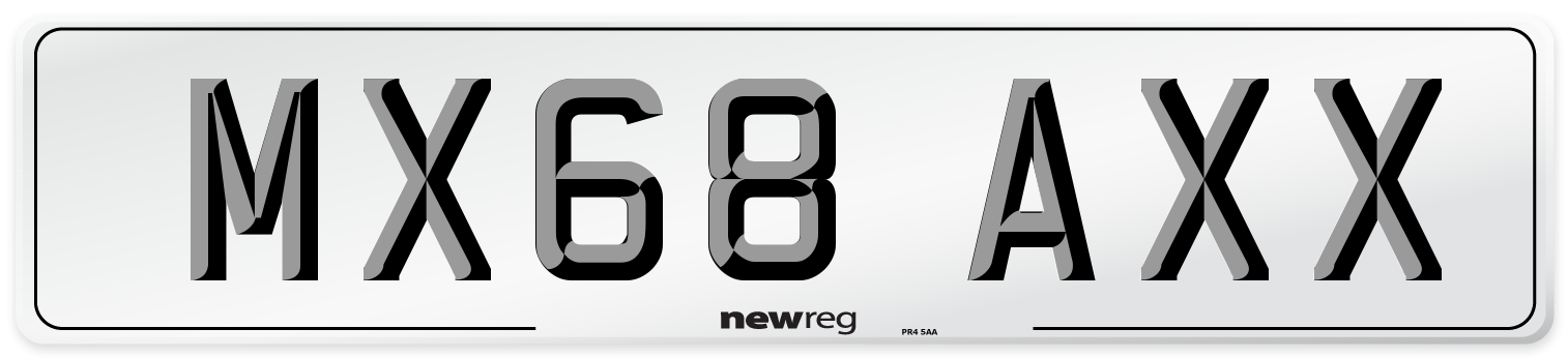 MX68 AXX Number Plate from New Reg